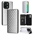 For vivo Y28 4G Cubic Grid Texture Flip Leather Phone Case(Silver)