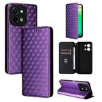 For vivo Y28 4G Cubic Grid Texture Flip Leather Phone Case(Purple)