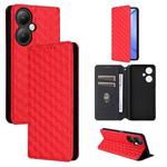 For vivo Y35+ 5G / Y35M+ 5G Cubic Grid Texture Flip Leather Phone Case(Red)