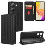 For vivo Y36 4G / 5G Oversea Cubic Grid Texture Flip Leather Phone Case(Black)