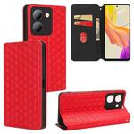 For vivo Y36 4G / 5G Oversea Cubic Grid Texture Flip Leather Phone Case(Red)