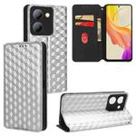 For vivo Y36 4G / 5G Oversea Cubic Grid Texture Flip Leather Phone Case(Silver)