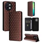 For vivo Y58 5G / Y38 5G / Y200i 5G Cubic Grid Texture Flip Leather Phone Case(Brown)