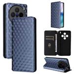 For vivo X200s 5G Cubic Grid Texture Flip Leather Phone Case(Blue)