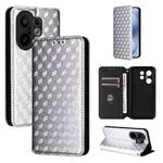 For vivo X200 FE 5G / S30 Pro mini 5G Cubic Grid Texture Flip Leather Phone Case(Silver)