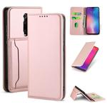 For Xiaomi Mi 9T / 9T Pro / Redmi K20 / K20 Pro Strong Magnetism Shockproof Horizontal Flip Liquid Feel Leather Case with Holder & Card Slots & Wallet(Rose Gold)