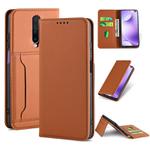 For Xiaomi Redmi K30 / K30 5G / Poco X2 Strong Magnetism Shockproof Horizontal Flip Liquid Feel Leather Case with Holder & Card Slots & Wallet(Brown)