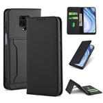 For Xiaomi Redmi Note 9 Pro / Note 9 Pro Max / Note 9s / Poco M2 Pro Strong Magnetism Shockproof Horizontal Flip Liquid Feel Leather Case with Holder & Card Slots & Wallet(Black)