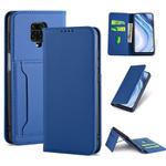 For Xiaomi Redmi Note 9 Pro / Note 9 Pro Max / Note 9s / Poco M2 Pro Strong Magnetism Shockproof Horizontal Flip Liquid Feel Leather Case with Holder & Card Slots & Wallet(Blue)