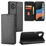 For Samsung Galaxy XCover6 Pro Cubic Grid Texture Flip Leather Phone Case(Black)