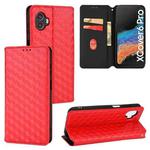 For Samsung Galaxy XCover6 Pro Cubic Grid Texture Flip Leather Phone Case(Red)