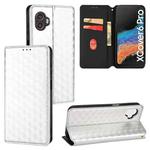 For Samsung Galaxy XCover6 Pro Cubic Grid Texture Flip Leather Phone Case(Silver)