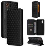 For Samsung Galaxy XCover7 Cubic Grid Texture Flip Leather Phone Case(Black)