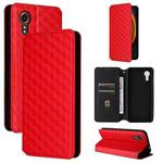 For Samsung Galaxy XCover7 Cubic Grid Texture Flip Leather Phone Case(Red)