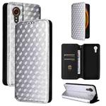 For Samsung Galaxy XCover7 Cubic Grid Texture Flip Leather Phone Case(Silver)