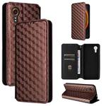 For Samsung Galaxy XCover7 Cubic Grid Texture Flip Leather Phone Case(Brown)