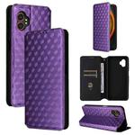 For Samsung Galaxy XCover 7 Pro Cubic Grid Texture Flip Leather Phone Case(Purple)