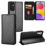 For Samsung Galaxy M13 4G Cubic Grid Texture Flip Leather Phone Case(Black)