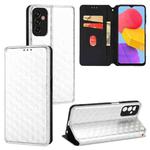 For Samsung Galaxy M13 4G Cubic Grid Texture Flip Leather Phone Case(Silver)