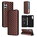 For Samsung Galaxy M14 4G / A05s Cubic Grid Texture Flip Leather Phone Case(Brown)
