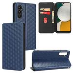 For Samsung Galaxy M14 5G Cubic Grid Texture Flip Leather Phone Case(Blue)