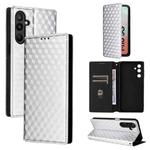 For Samsung Galaxy M16 5G / F16 5G Cubic Grid Texture Flip Leather Phone Case(Silver)