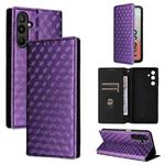 For Samsung Galaxy M16 5G / F16 5G Cubic Grid Texture Flip Leather Phone Case(Purple)