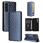 For Samsung Galaxy M55 / C55 Cubic Grid Texture Flip Leather Phone Case(Blue)