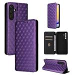 For Samsung Galaxy M55 / C55 Cubic Grid Texture Flip Leather Phone Case(Purple)