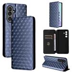 For Samsung Galaxy M56 5G Cubic Grid Texture Flip Leather Phone Case(Blue)