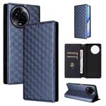 For Realme 11 5G Global / 11X 5G Cubic Grid Texture Flip Leather Phone Case(Blue)