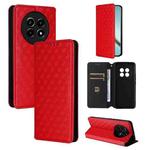 For Realme 14 Pro Lite 5G Cubic Grid Texture Flip Leather Phone Case(Red)