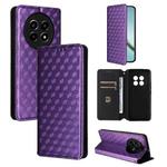 For Realme 14 Pro Lite 5G Cubic Grid Texture Flip Leather Phone Case(Purple)