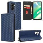 For Realme C33 Cubic Grid Texture Flip Leather Phone Case(Blue)