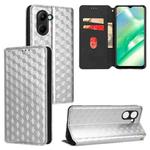 For Realme C33 Cubic Grid Texture Flip Leather Phone Case(Silver)