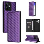 For Realme C53 5G / Narzo N53 4G Cubic Grid Texture Flip Leather Phone Case(Purple)