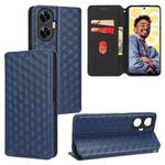 For Realme C55 Cubic Grid Texture Flip Leather Phone Case(Blue)