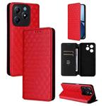 For Realme C63 4G / C61 4G / Narzo N63 4G Cubic Grid Texture Flip Leather Phone Case(Red)