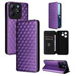 For Realme C63 4G / C61 4G / Narzo N63 4G Cubic Grid Texture Flip Leather Phone Case(Purple)