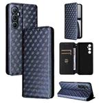 For Realme C65 4G Cubic Grid Texture Flip Leather Phone Case(Blue)