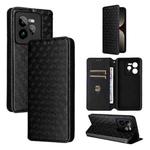 For Realme GT 7 Pro 5G Cubic Grid Texture Flip Leather Phone Case(Black)