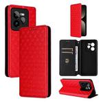 For Realme GT 7 Pro 5G Cubic Grid Texture Flip Leather Phone Case(Red)