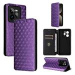 For Realme GT 7 Pro 5G Cubic Grid Texture Flip Leather Phone Case(Purple)