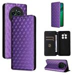 For Realme Narzo 70 Pro 5G / 12+ 5G Cubic Grid Texture Flip Leather Phone Case(Purple)