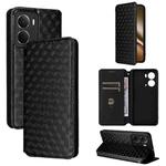 For Realme Neo7x 5G / P3 5G Cubic Grid Texture Flip Leather Phone Case(Black)