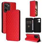 For Realme Neo7x 5G / P3 5G Cubic Grid Texture Flip Leather Phone Case(Red)