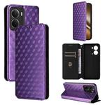 For Realme Neo7x 5G / P3 5G Cubic Grid Texture Flip Leather Phone Case(Purple)
