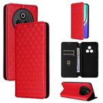 For Realme P3 Pro 5G Cubic Grid Texture Flip Leather Phone Case(Red)