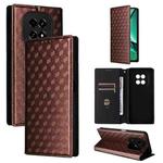 For Realme V60 5G / V60S 5G Cubic Grid Texture Flip Leather Phone Case(Brown)