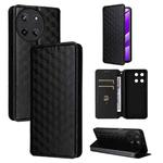 For Realme 11 4G Global Cubic Grid Texture Flip Leather Phone Case(Black)